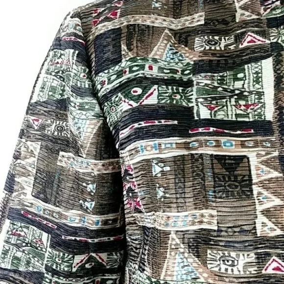 Women's Fall Southwestern Aztec Print Jacket Zip Up Santa Fe Western - Picture 5 of 9